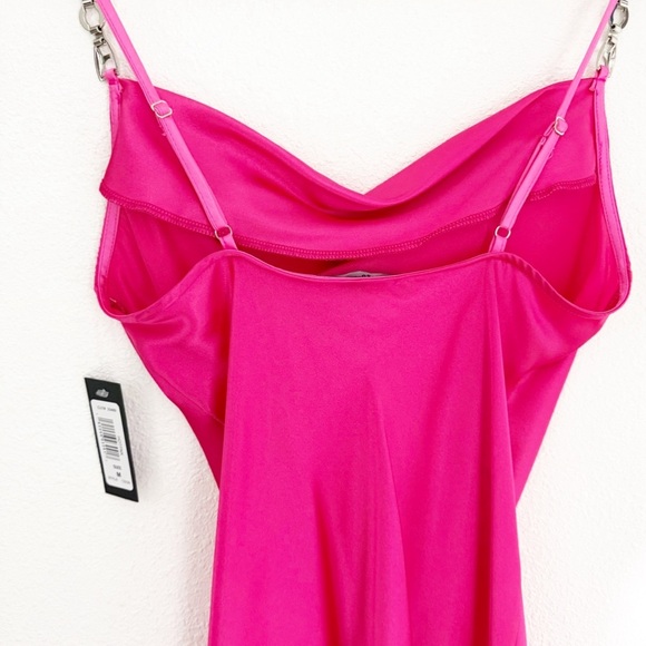 NWT Jump Apparel Pink Satin Cowl Neck Slip Dress, Size Medium - Picture 5 of 9